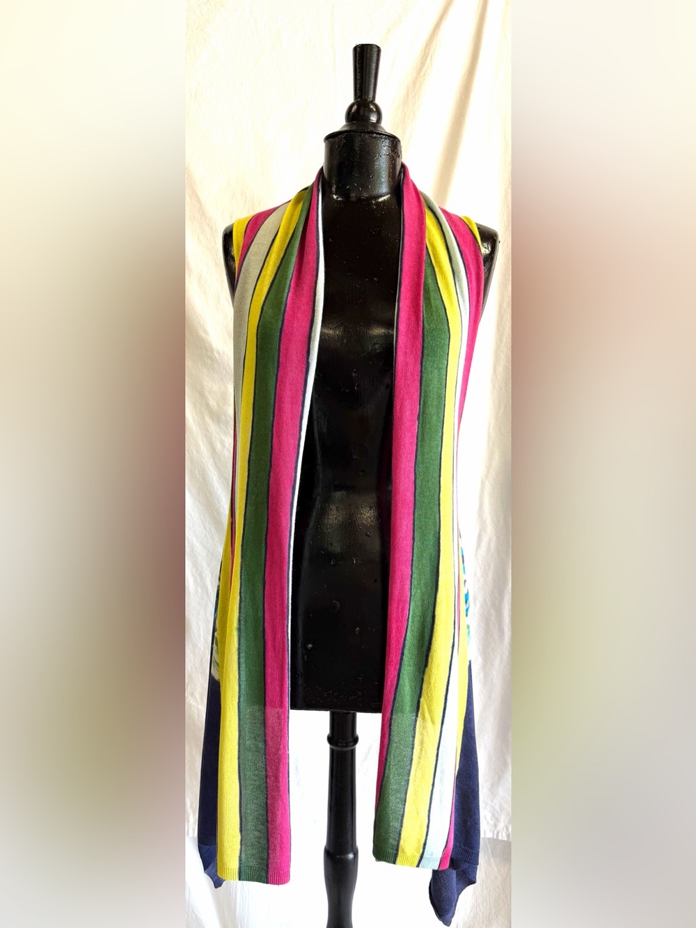 Anthropologie - ADORE Floral Stripe Draped Cardigan Vest size Large